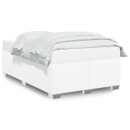 Estructura de cama sin colchón cuero sintético blanco 120x190cm
