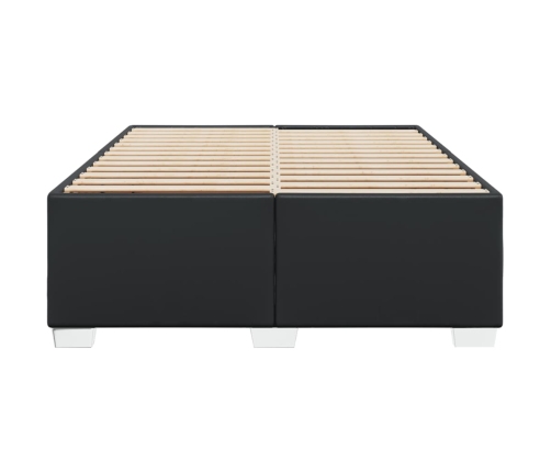 Estructura de cama sin colchón cuero sintético negro 140x190 cm