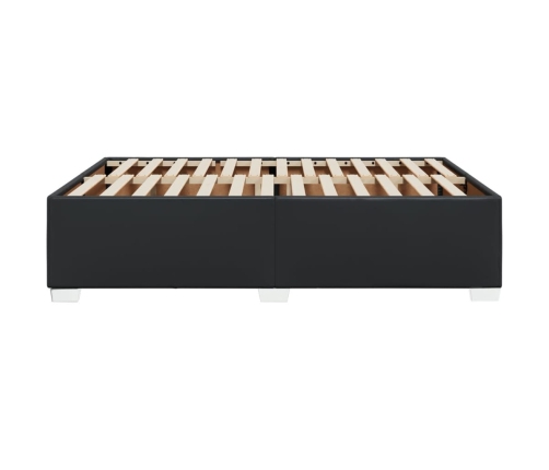 Estructura de cama sin colchón cuero sintético negro 140x190 cm