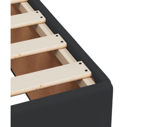 Estructura de cama sin colchón cuero sintético negro 140x190 cm