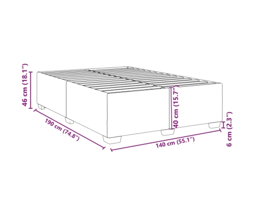 Estructura cama sin colchón cuero sintético capuchino 140x190cm