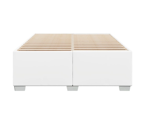 Estructura de cama sin colchón cuero sintético blanco 140x200cm