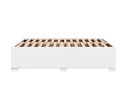 Estructura de cama sin colchón cuero sintético blanco 140x200cm