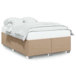 Estructura cama sin colchón cuero sintético capuchino 140x200cm