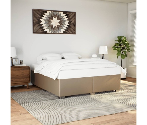 Estructura cama sin colchón cuero sintético capuchino 200x200cm