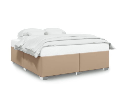 Estructura cama sin colchón cuero sintético capuchino 200x200cm