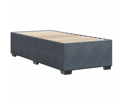 Estructura de cama sin colchón terciopelo gris oscuro 80x200 cm