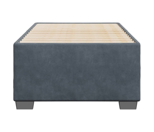 Estructura de cama sin colchón terciopelo gris oscuro 80x200 cm