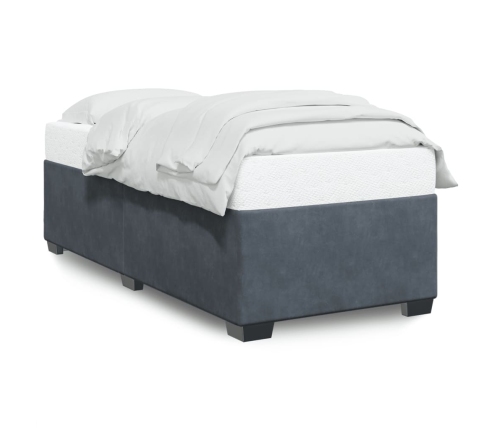 Estructura de cama sin colchón terciopelo gris oscuro 80x200 cm