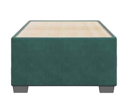 Estructura de cama sin colchón terciopelo verde oscuro 80x200cm