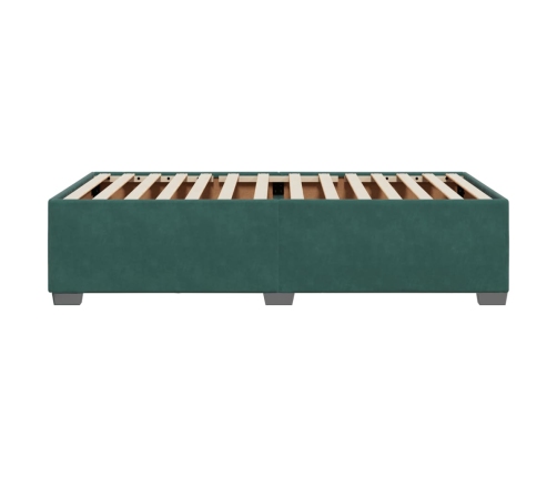 Estructura de cama sin colchón terciopelo verde oscuro 80x200cm