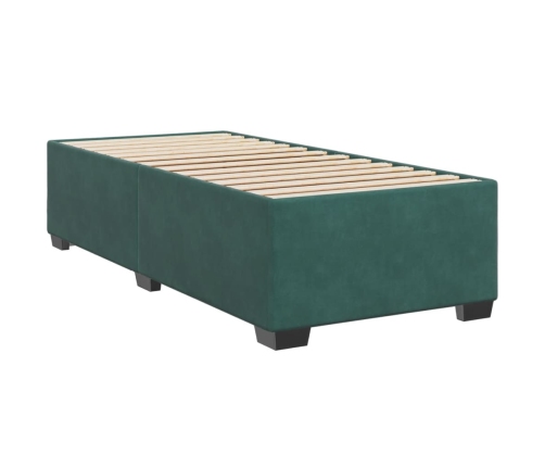 Estructura de cama sin colchón terciopelo verde oscuro 80x200cm