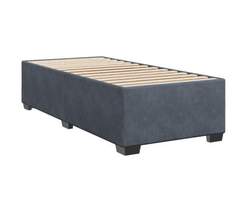 Estructura de cama sin colchón terciopelo gris oscuro 90x190 cm