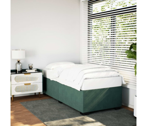 vidaXL Estructura de cama de terciopelo verde 90x190 cm