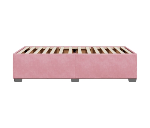 vidaXL Estructura de cama de terciopelo rosa 90x190 cm