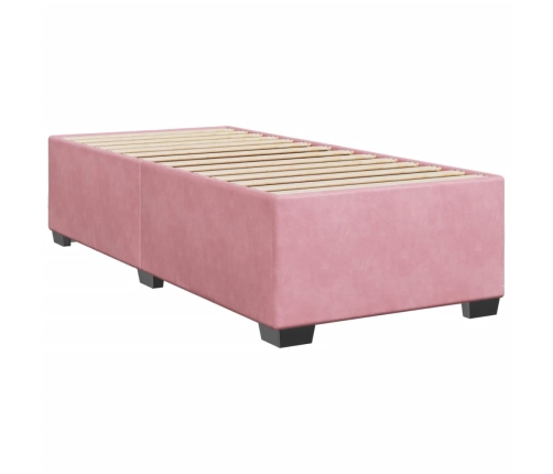 vidaXL Estructura de cama de terciopelo rosa 90x190 cm