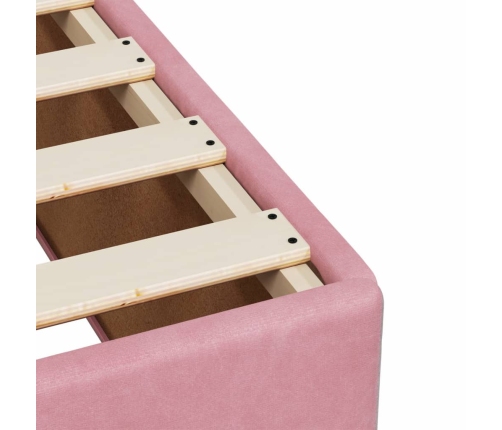 vidaXL Estructura de cama de terciopelo rosa 90x190 cm