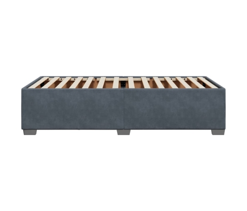 Estructura de cama sin colchón terciopelo gris oscuro 90x200 cm