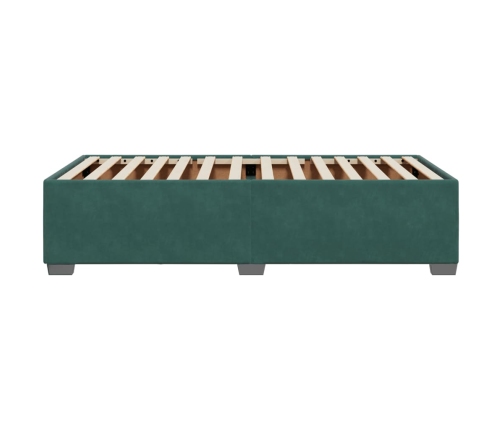 Estructura de cama sin colchón terciopelo verde oscuro 90x200cm