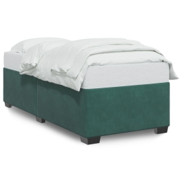 Estructura de cama sin colchón terciopelo verde oscuro 90x200cm