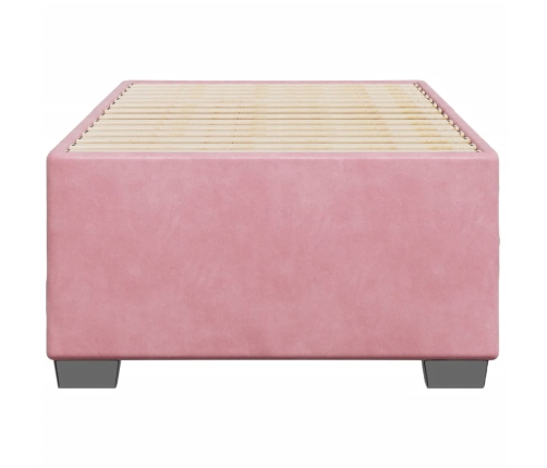 Estructura de cama sin colchón terciopelo rosa 90x200 cm