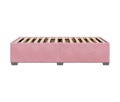 Estructura de cama sin colchón terciopelo rosa 90x200 cm