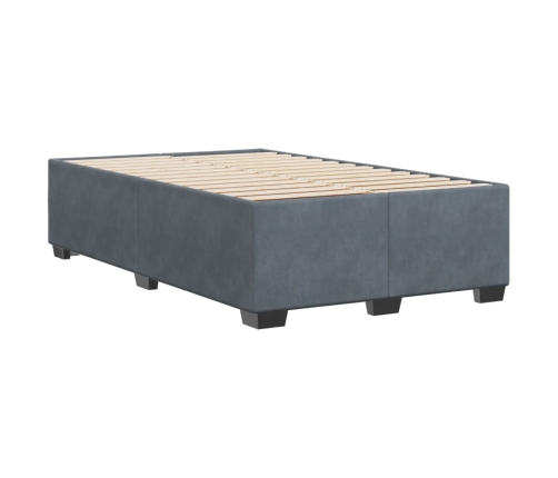 Estructura de cama sin colchón terciopelo gris oscuro 120x190cm