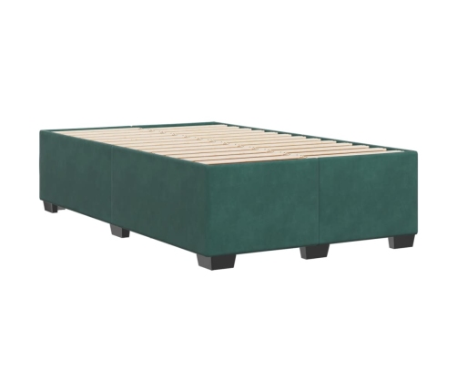 Estructura cama sin colchón terciopelo verde oscuro 120x190cm