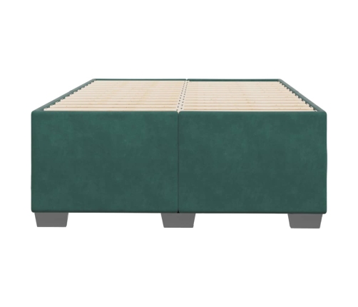 Estructura cama sin colchón terciopelo verde oscuro 120x190cm