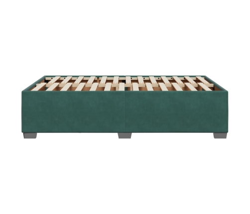 Estructura cama sin colchón terciopelo verde oscuro 120x190cm