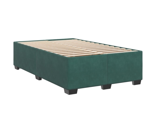 Estructura cama sin colchón terciopelo verde oscuro 120x190cm