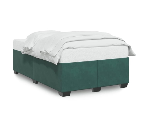 Estructura cama sin colchón terciopelo verde oscuro 120x190cm