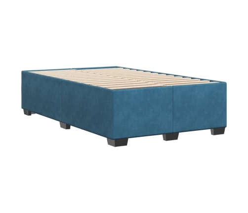 Estructura de cama terciopelo azul oscuro 120x190 cm