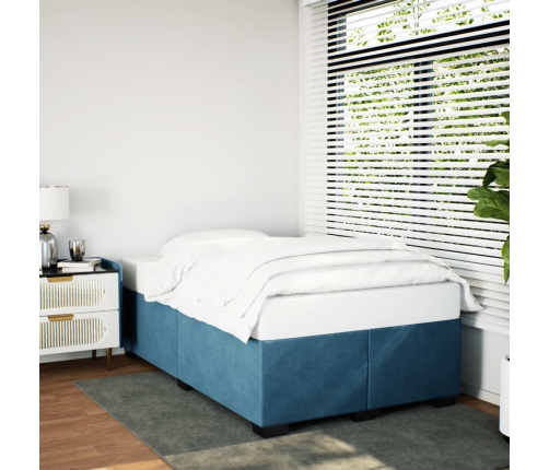 Estructura de cama terciopelo azul oscuro 120x190 cm