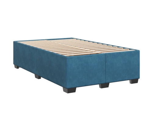 Estructura de cama terciopelo azul oscuro 120x190 cm