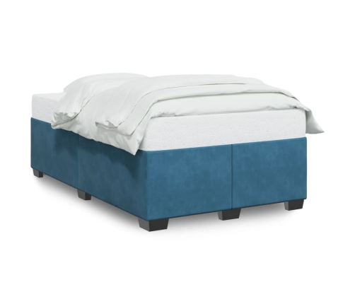 Estructura de cama terciopelo azul oscuro 120x190 cm