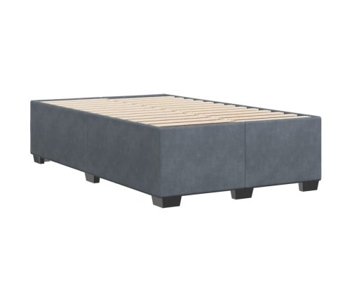 Estructura de cama sin colchón terciopelo gris oscuro 120x200cm