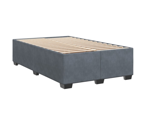 Estructura de cama sin colchón terciopelo gris oscuro 120x200cm