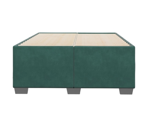 Estructura cama sin colchón terciopelo verde oscuro 120x200 cm