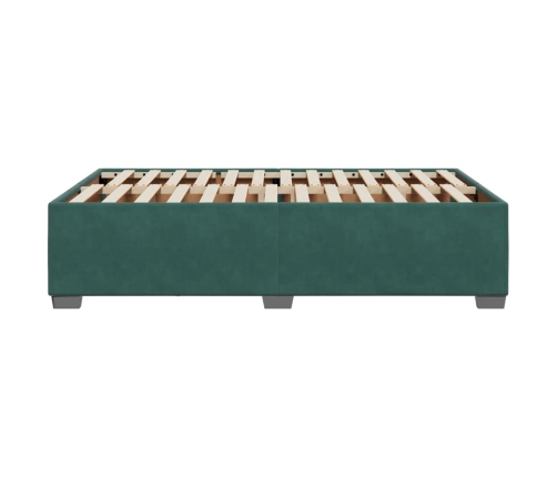 Estructura cama sin colchón terciopelo verde oscuro 120x200 cm