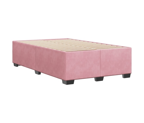 Estructura de cama sin colchón terciopelo rosa 120x200 cm