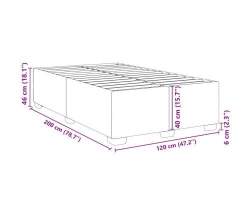 Estructura de cama sin colchón terciopelo rosa 120x200 cm