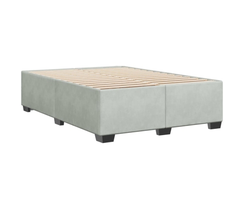 Estructura de cama sin colchón terciopelo gris claro 140x190 cm