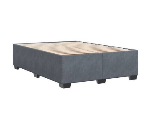 Estructura de cama sin colchón terciopelo gris oscuro 140x190cm