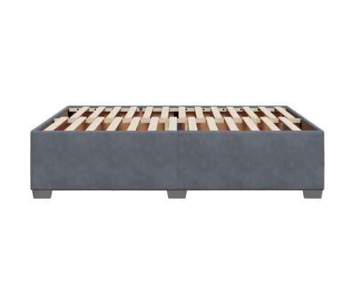 Estructura de cama sin colchón terciopelo gris oscuro 140x190cm