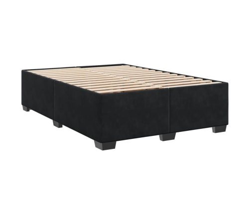 Estructura de cama sin colchón terciopelo negro 140x190 cm