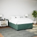 Estructura cama sin colchón terciopelo verde oscuro 140x190 cm