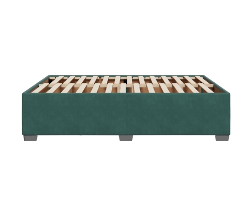 Estructura cama sin colchón terciopelo verde oscuro 140x190 cm