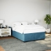 Estructura de cama de terciopelo azul 140x190 cm