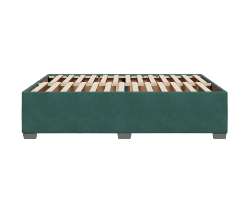 Estructura cama sin colchón terciopelo verde oscuro 140x200 cm